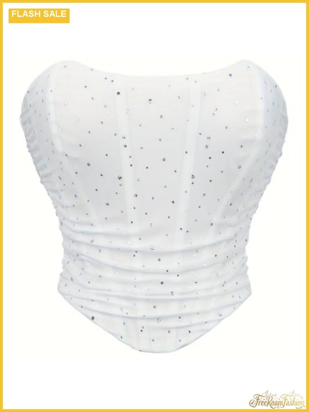 Sequin Corset Top Lace Up Bustier Strapless Clubwear